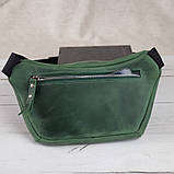 Жіноча шкіряна сумка на пояс бананка BGS зелена BGS3100, фото 2