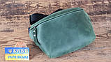 Жіноча шкіряна сумка на пояс бананка BGS зелена BGS3100, фото 3