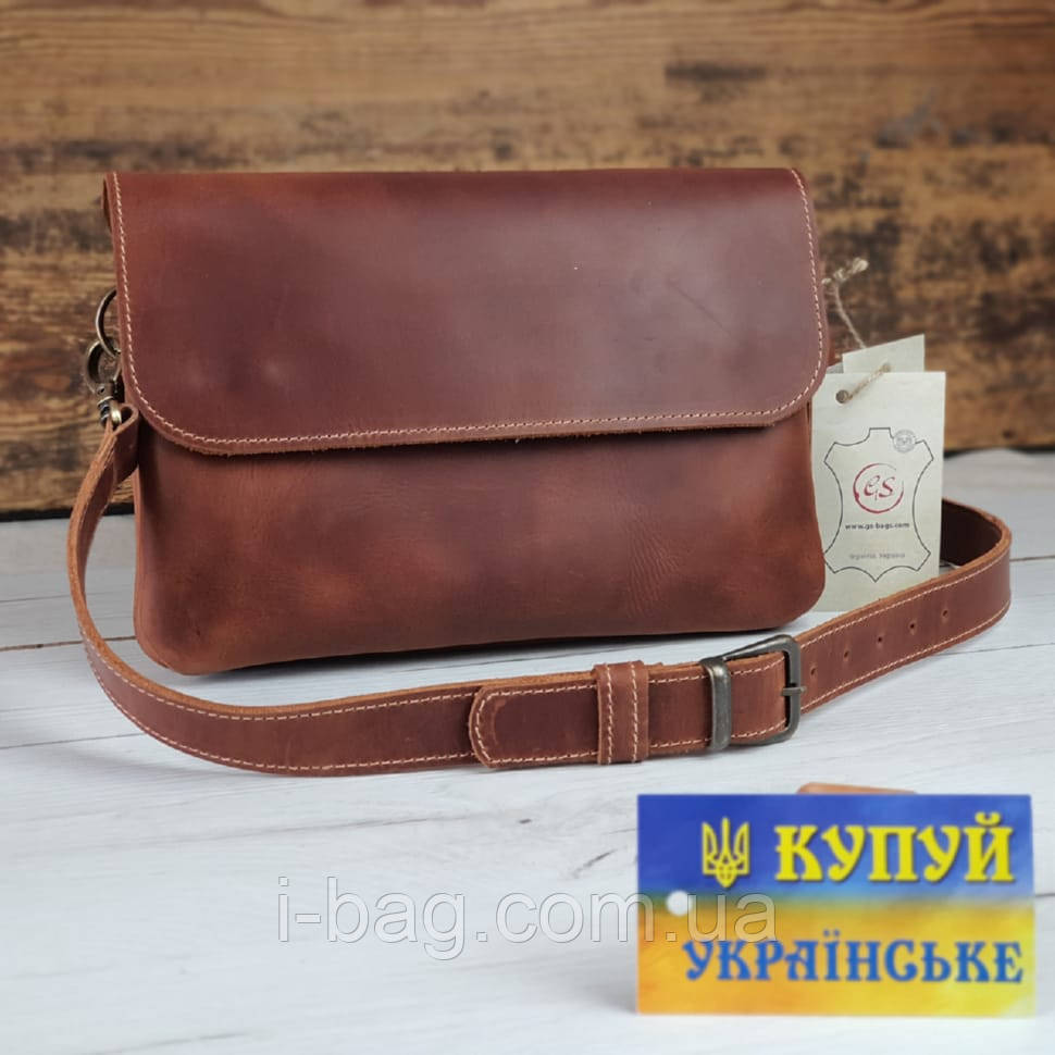 Жіноча шкіряна сумка клатч BGS коньячна BGS3103, фото 1