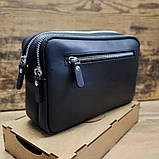 Чоловіча шкіряна сумка клатч BGS чорна BGS3104, фото 4