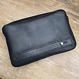 Чоловіча шкіряна сумка клатч BGS чорна BGS3104, фото 10