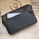 Чоловіча шкіряна сумка клатч BGS коричнева BGS3105, фото 2