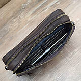 Чоловіча шкіряна сумка клатч BGS коричнева BGS3105, фото 7
