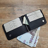 Чоловічий шкіряний гаманець затиск для грошей BGS чорний BGS3106, фото 2