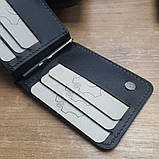 Чоловічий шкіряний гаманець затиск для грошей BGS чорний BGS3106, фото 3