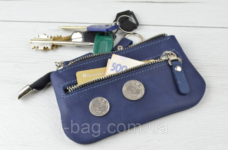 Шкіряна ключниця BGS синього кольору BGS3110, фото 1