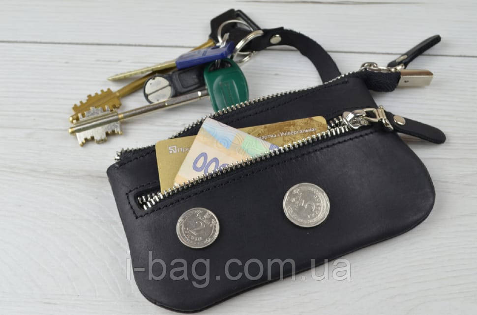 Шкіряна ключниця BGS чорного кольору BGS3111, фото 1