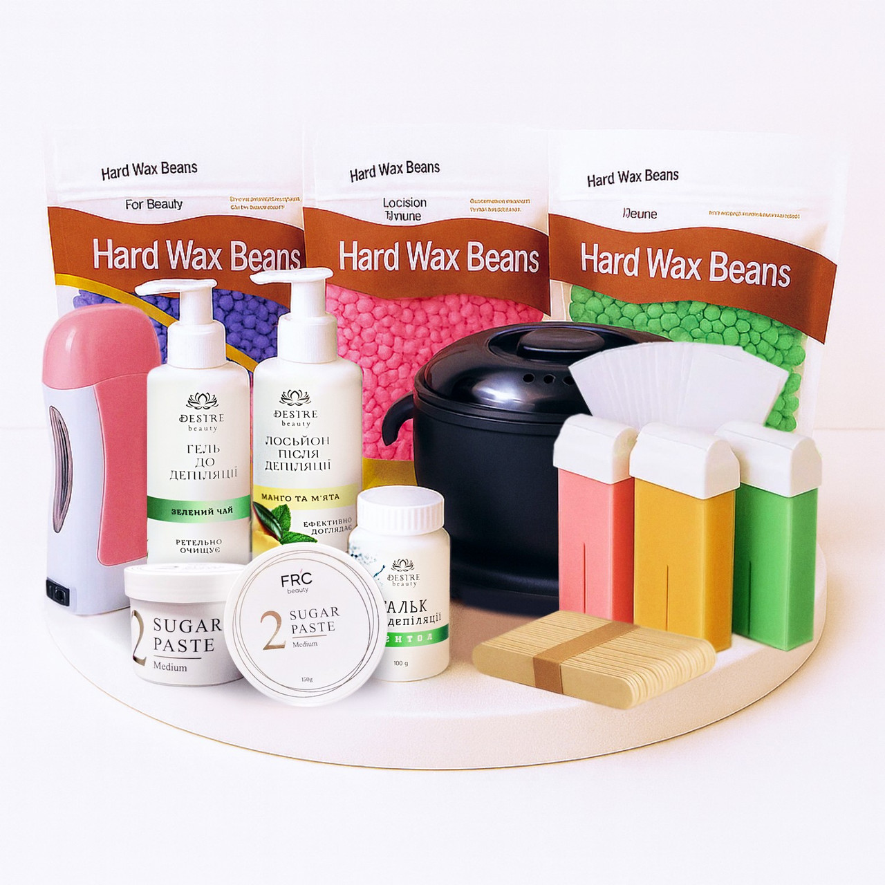 Набір для депіляції MAX з силіконовим воскоплавом, 14 предметів, Чорний, фото 1