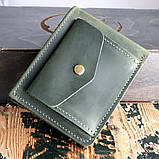 Стильний жіночий шкіряний гаманець BGS 9*12 см зелений BGS3121, фото 2