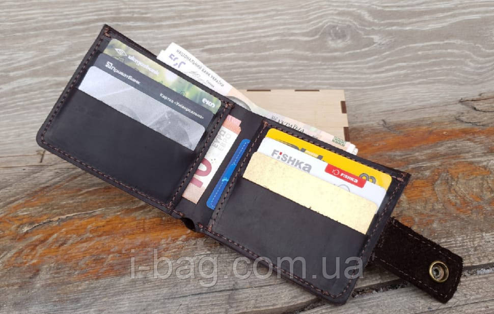 Шкіряний гаманець портмоне BGS 9*12см коричневий BGS3128, фото 1