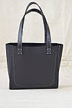 Стильна жіноча шкіряна сумка шопер BGS чорна 33*35*12 см BGS3129, фото 5