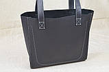 Стильна жіноча шкіряна сумка шопер BGS чорна 33*35*12 см BGS3129, фото 8
