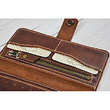 Жіночий шкіряний гаманець з монетницею на блискавці BGS коньячний BGS3189, фото 2