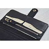 Жіночий шкіряний гаманець з монетницею на блискавці BGS чорний BGS3133, фото 2