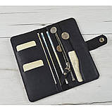 Жіночий шкіряний гаманець з монетницею на блискавці BGS чорний BGS3133, фото 3