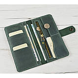 Жіночий шкіряний гаманець з монетницею на блискавці BGS зелений BGS3135, фото 3