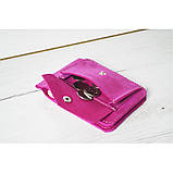 Шкіряний гаманець з притиском для грошей і монетницею BGS 12,5*8,5 см фуксія BGS3138, фото 4