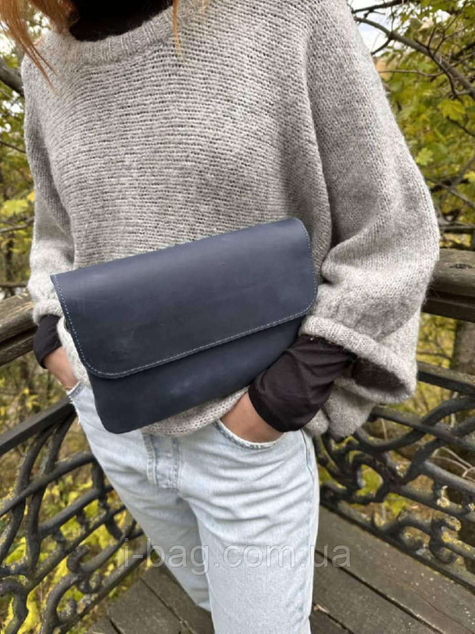 Жіноча шкіряна сумка клатч BGS синя BGS3142, фото 1