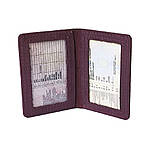 Шкіряна обкладинка для id паспорта, автодокументів BGS бордова BGS3149, фото 2