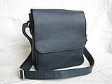 Сумка чоловіча шкіряна BGS 2 відділи велика 27*24*7 см чорна BGS3153, фото 7