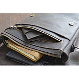 Чоловіча шкіряна сумка через плече BGS 28*24*5 см коричнева BGS3155, фото 3