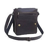 Чоловіча шкіряна сумка через плече BGS 28*24*5 см коричнева BGS3155, фото 5