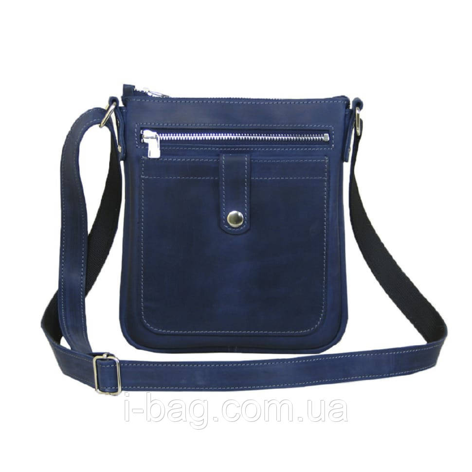 Чоловіча сумка-планшетка BGS шкіряна 22*20*3 см синя BGS3156, фото 1