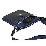 Чоловіча сумка-планшетка BGS шкіряна 22*20*3 см синя BGS3156, фото 2