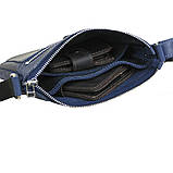 Чоловіча сумка-планшетка BGS шкіряна 22*20*3 см синя BGS3156, фото 3