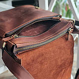 Містка чоловіча сумка BGS шкіряна 28*24*7 см коньячна BGS3158, фото 5
