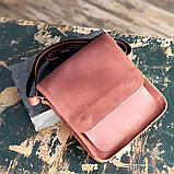 Чоловіча шкіряна сумка BGS 23*20*6 см коньячна BGS3159, фото 5