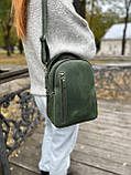 Жіночий шкіряний рюкзак BGS зелений BGS3162, фото 2