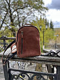 Жіночий шкіряний рюкзак BGS коньячний BGS3163, фото 4