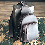 Сумка-слінг чоловіча BGS шкіряна коричнева BGS3165, фото 4