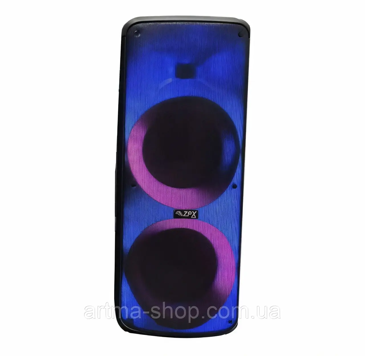 Акустична система ZPX ZX-7779 з акумулятором та 2 мікрофонами, Потужність 400 Вт, Bluetooth/FM/USB/TF/TWS на колесах, чорна