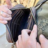 Чоловіча шкіряна сумка бананка BGS коричнева BGS3169, фото 3