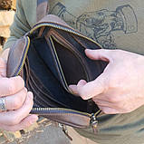 Чоловіча шкіряна сумка бананка BGS коричнева BGS3169, фото 5