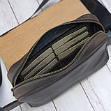 Чоловіча шкіряна сумка бананка BGS коричнева BGS3169, фото 8