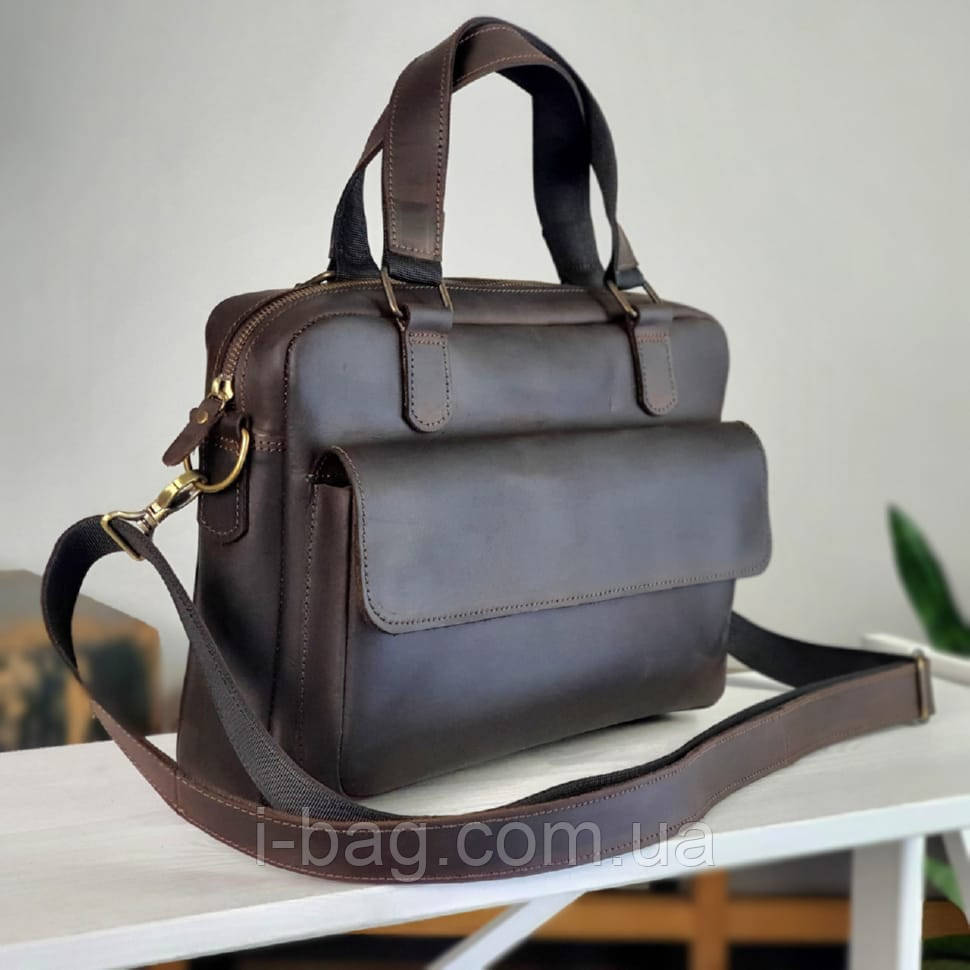 Чоловіча шкіряна сумка для документів BGS коричнева BGS3173, фото 1