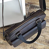 Чоловіча шкіряна сумка для документів BGS коричнева BGS3173, фото 3