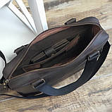 Чоловіча шкіряна сумка для документів BGS коричнева BGS3173, фото 4