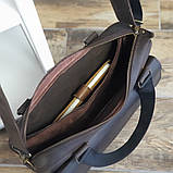 Чоловіча шкіряна сумка для документів BGS коричнева BGS3173, фото 5