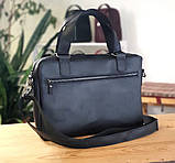 Шкіряна сумка BGS фомат А4 чорна BGS3175, фото 2