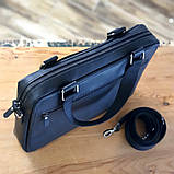 Шкіряна сумка BGS фомат А4 чорна BGS3175, фото 3