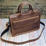 Шкіряна офісна сумка BGS коньячного кольору BGS3176, фото 2