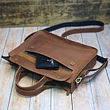 Шкіряна офісна сумка BGS коньячного кольору BGS3176, фото 3