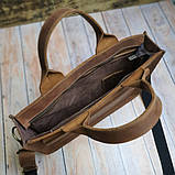 Шкіряна офісна сумка BGS коньячного кольору BGS3176, фото 5