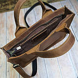 Шкіряна офісна сумка BGS коньячного кольору BGS3176, фото 6