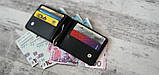 Чоловічий шкіряний гаманець з затиском BGS 8.5*12.5 см чорний BGS3177, фото 5
