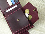 Шкіряне жіноче портмоне BGS бордового кольору BGS3182, фото 3